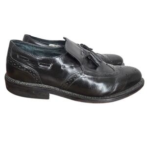 Executive Imperial‎ Loafers Mens 10 Black Leather Tassel Wingtip Dress Shoes